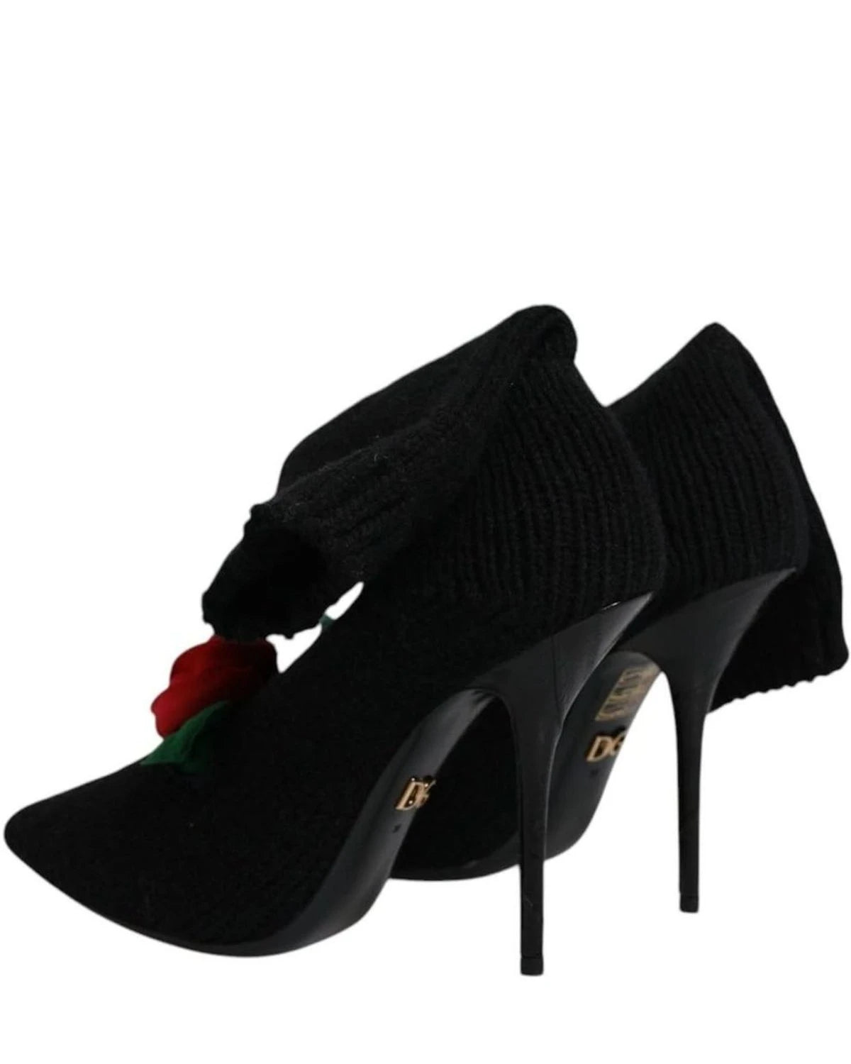 Dolce & Gabbana Black Stiletto Heels Mid Calf Boots Shoes Boots