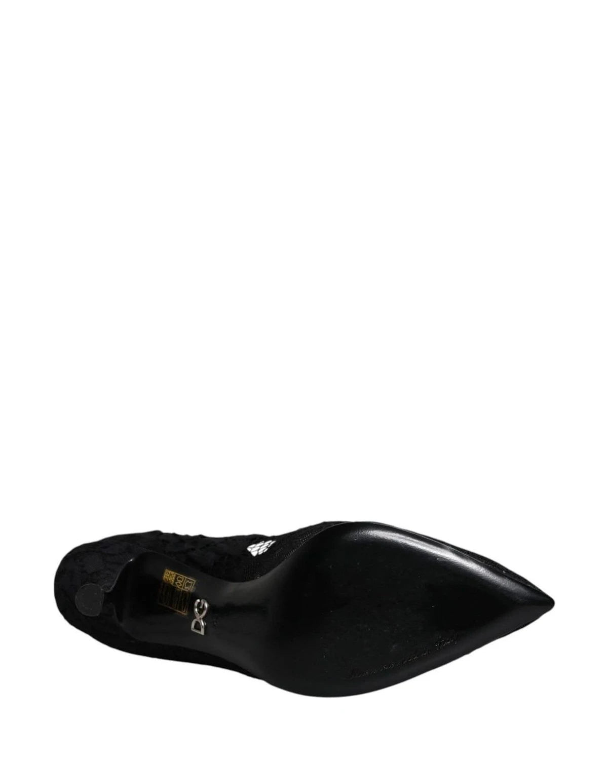 Dolce & Gabbana Black Lace Crystals Mary Jane Pumps Shoes Heels
