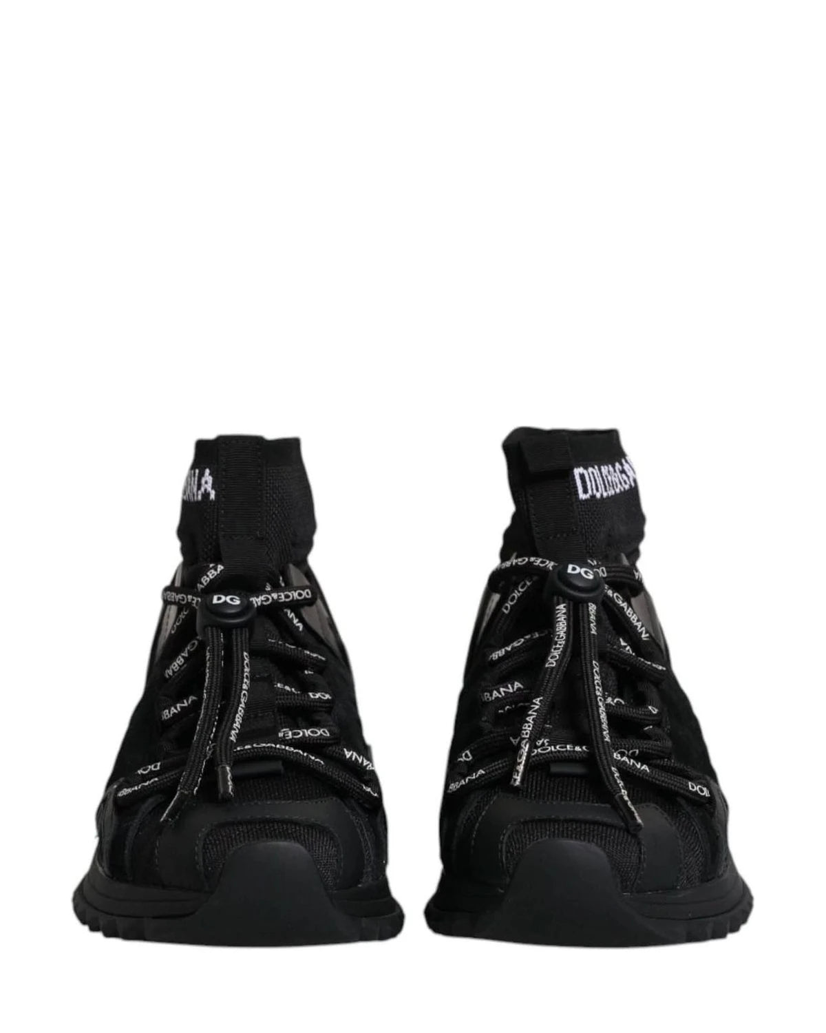 Dolce & Gabbana Black Sorrento Socks Logo Sneakers Shoes Sneakers
