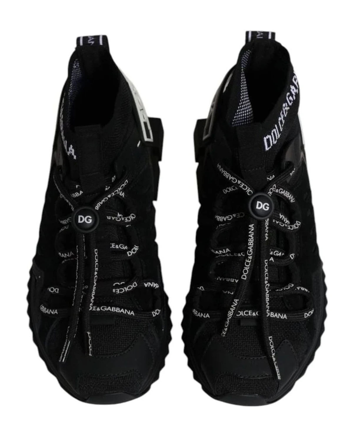 Dolce & Gabbana Black Sorrento Socks Logo Sneakers Shoes Sneakers