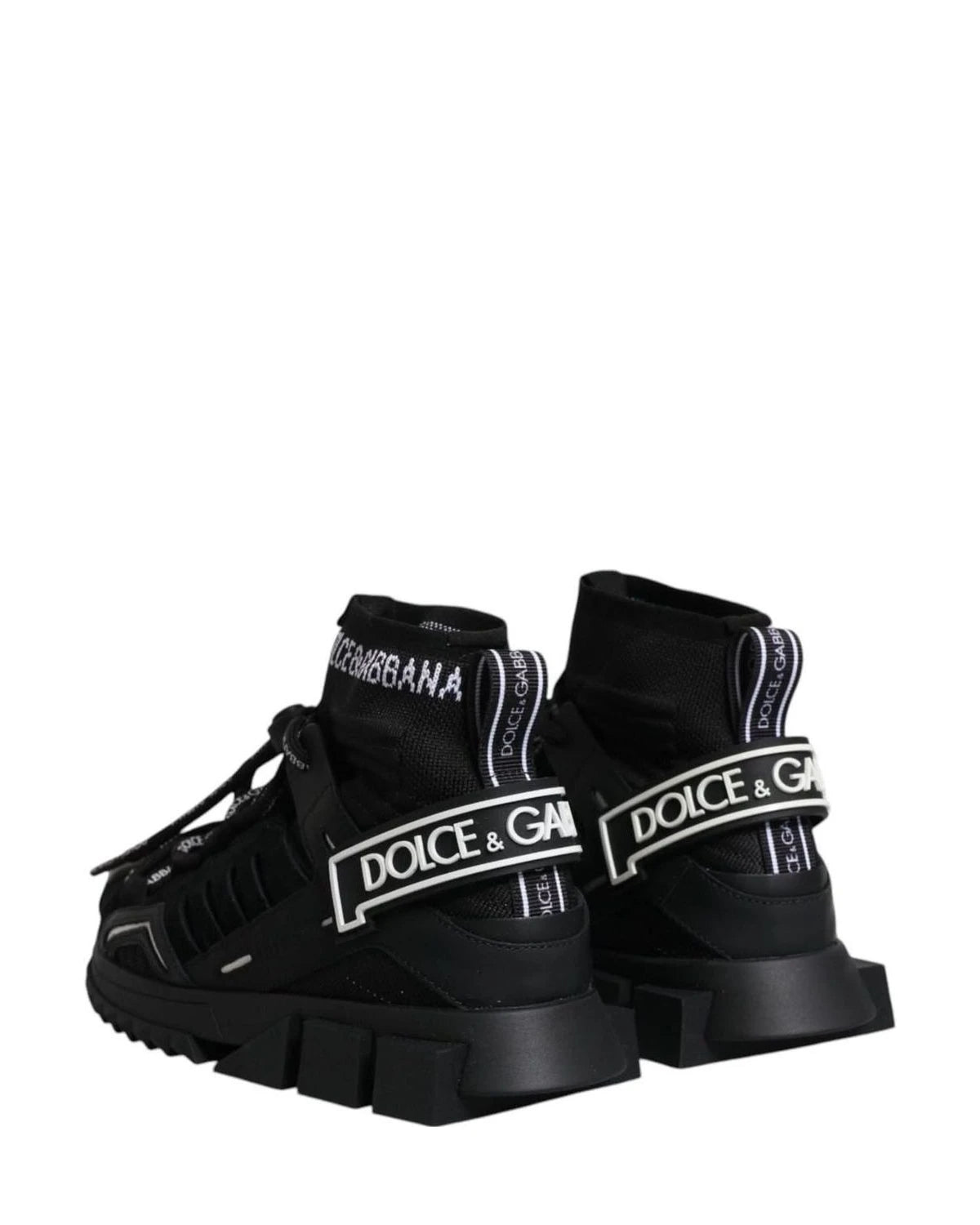 Dolce & Gabbana Black Sorrento Socks Logo Sneakers Shoes Sneakers