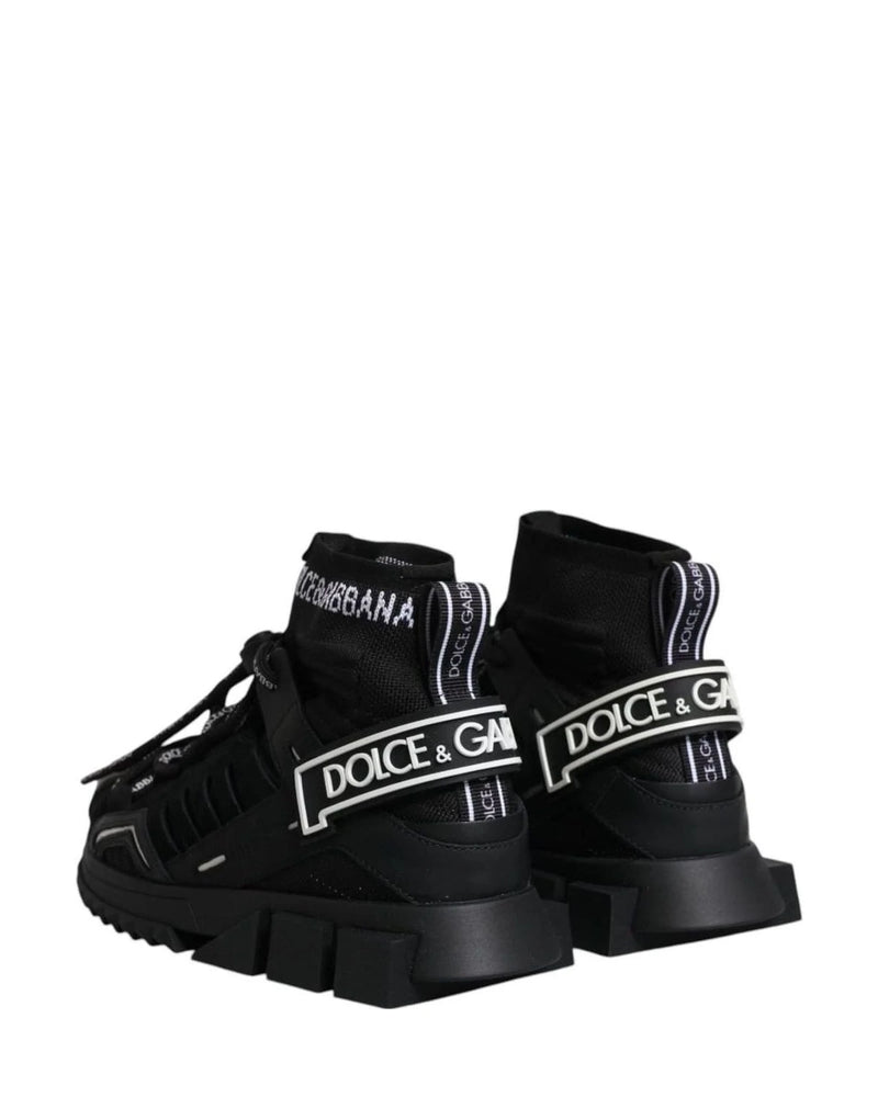 Dolce & Gabbana Black Sorrento Socks Logo Sneakers Shoes Sneakers