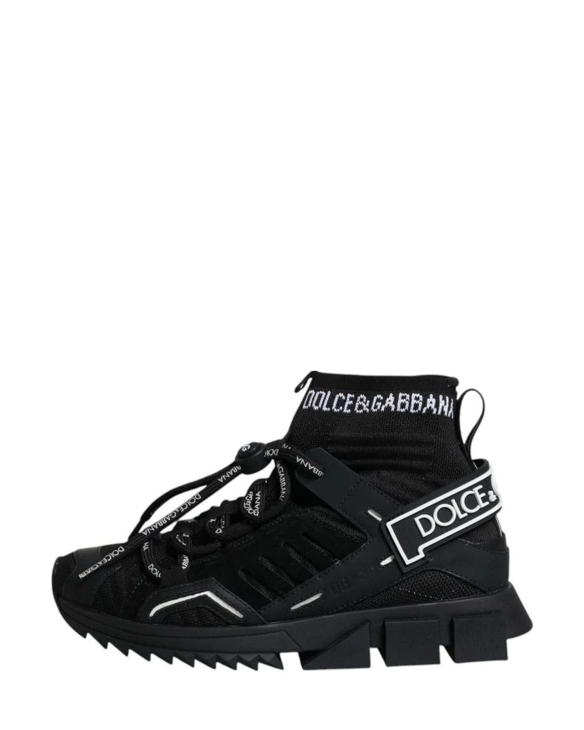 Dolce & Gabbana Black Sorrento Socks Logo Sneakers Shoes Sneakers