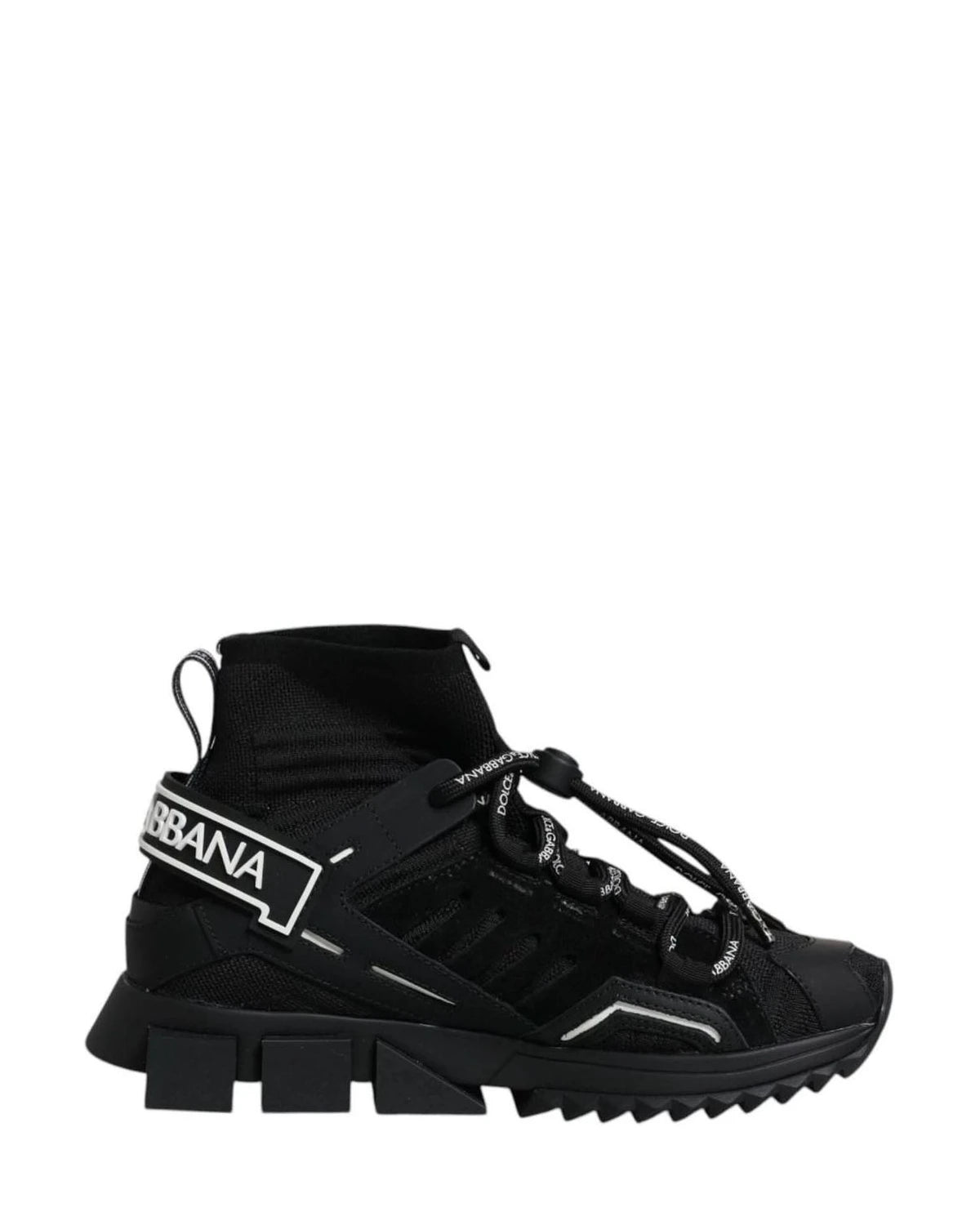 Dolce & Gabbana Black Sorrento Socks Logo Sneakers Shoes Sneakers