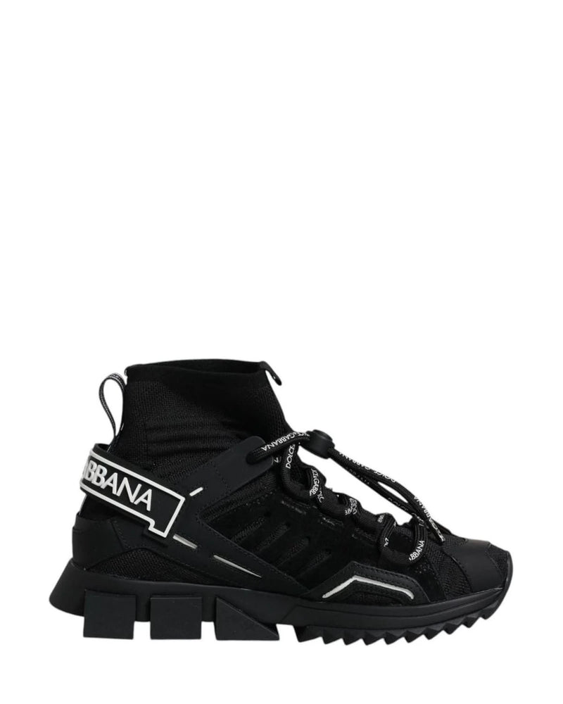 Dolce & Gabbana Black Sorrento Socks Logo Sneakers Shoes Sneakers