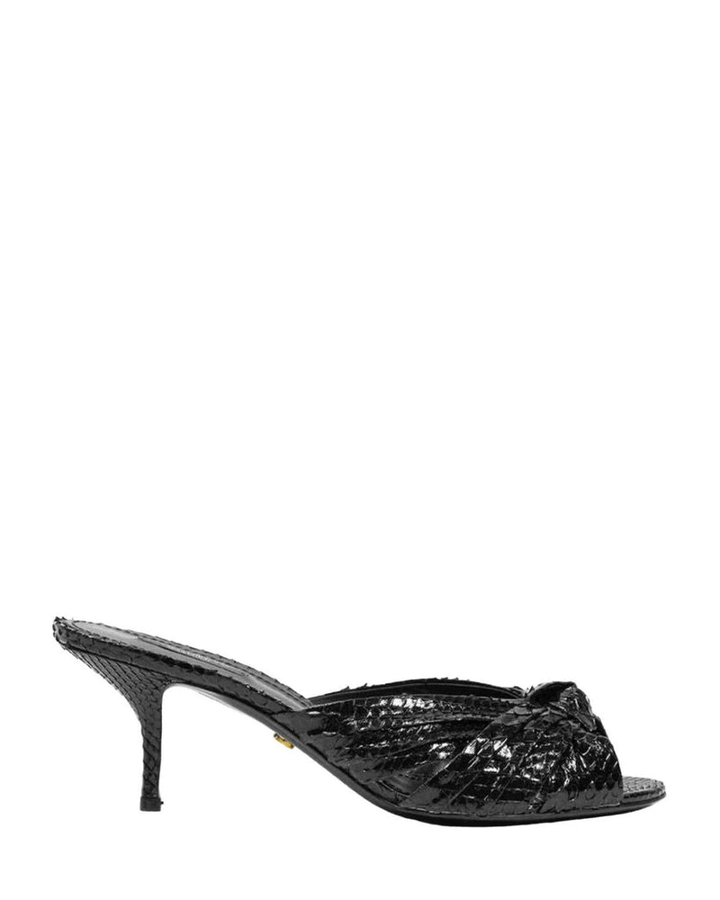 Dolce & Gabbana Leather Di Pitone Black Sandal Glam Steals