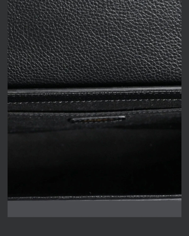 Versace Black Leather Grainy Calf Logo Crossbody Shoulder Bag Cross Body Bags