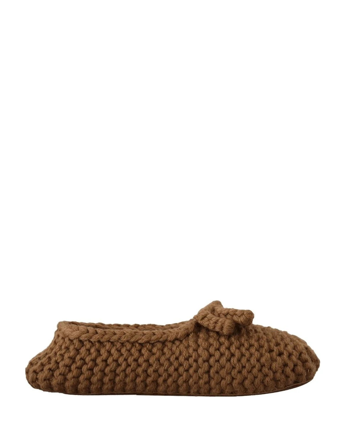 Dolce & Gabbana Brown Wool Elegant Knit Ballerina Flats Flats