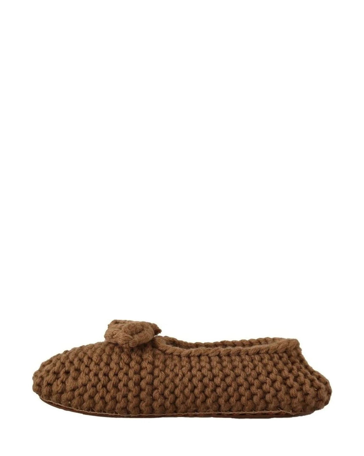 Dolce & Gabbana Brown Wool Elegant Knit Ballerina Flats Flats