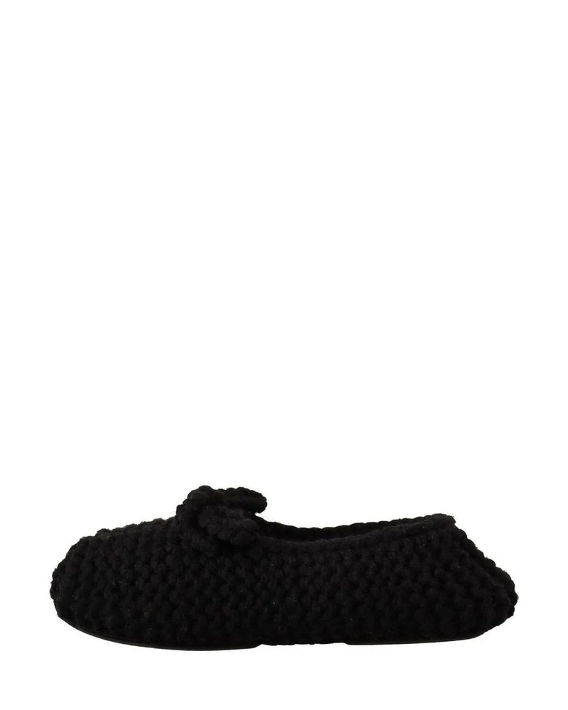Dolce & Gabbana Black Wool Elegant Knit Ballet Flats Flats
