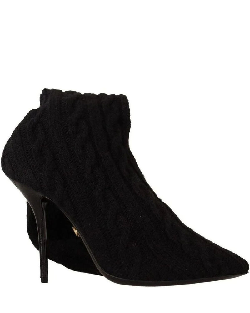 Dolce & Gabbana Black Elegant Stretch Sock Boots Boots