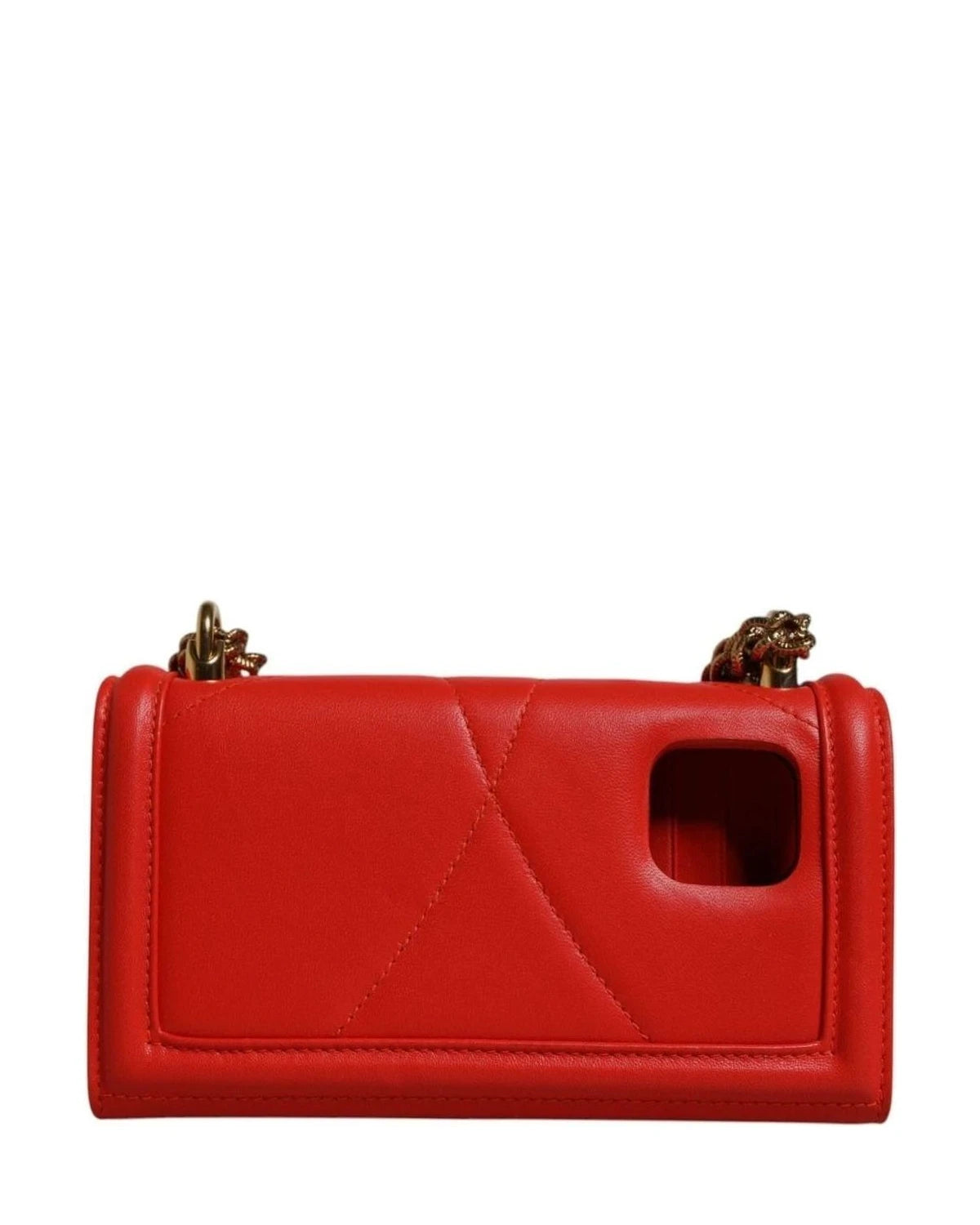 Dolce & Gabbana Red Quilted Devotion Crossbody Chain Phone Cover Bag Cross Body Bags