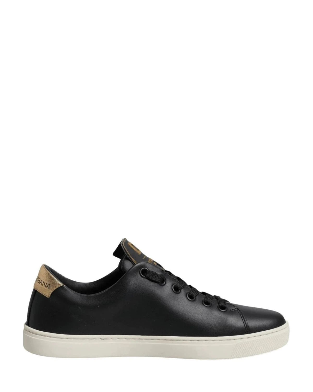 Dolce & Gabbana Black Leather Heart Sneakers Shoes Sneakers