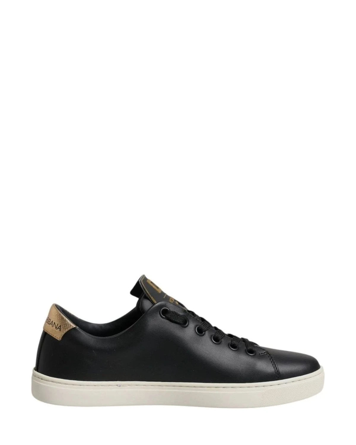 Dolce & Gabbana Black Leather Heart Sneakers Shoes Sneakers