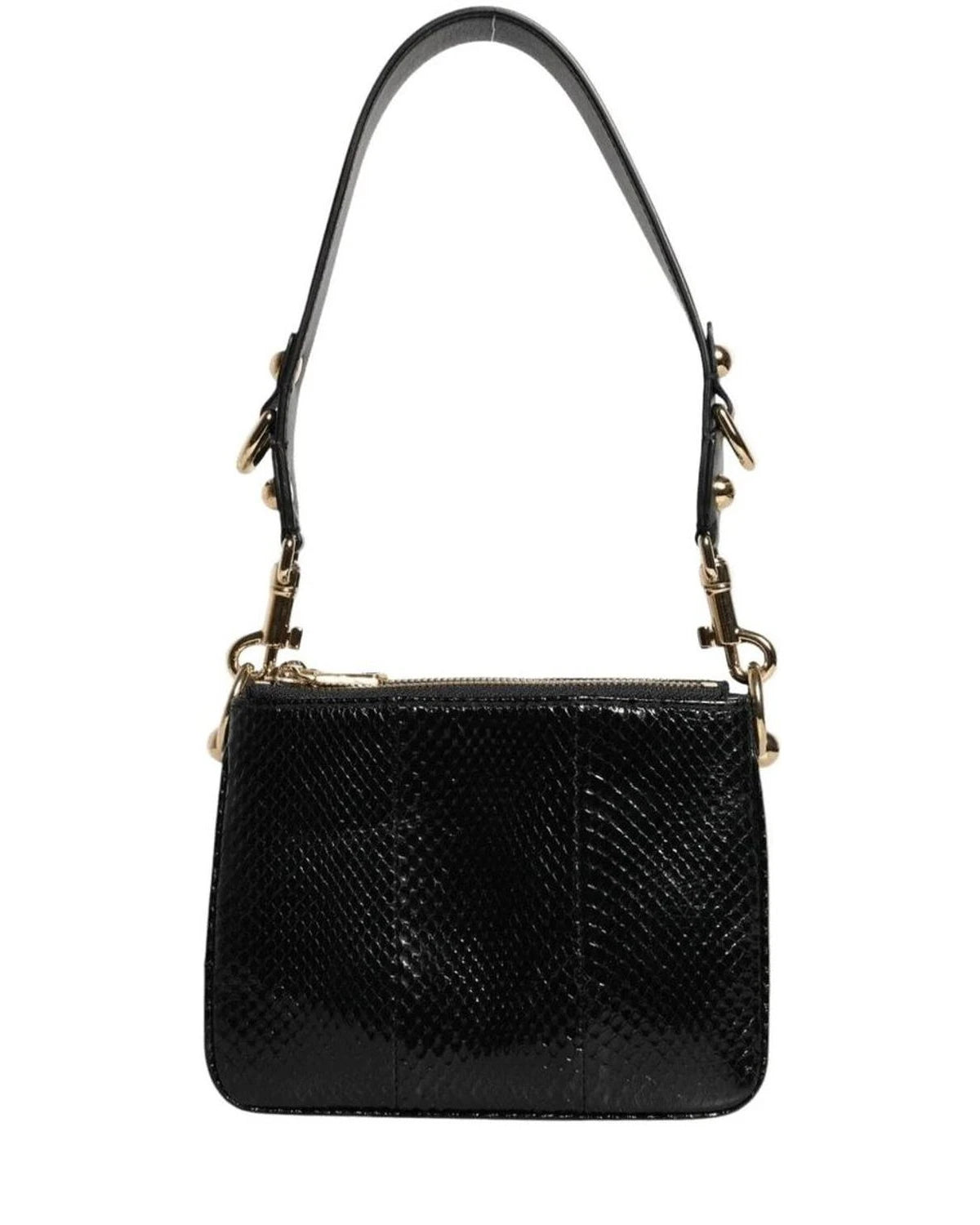 Dolce & Gabbana Black Leather Exotic Shoulder Sling Clutch Bag Shoulder Bags