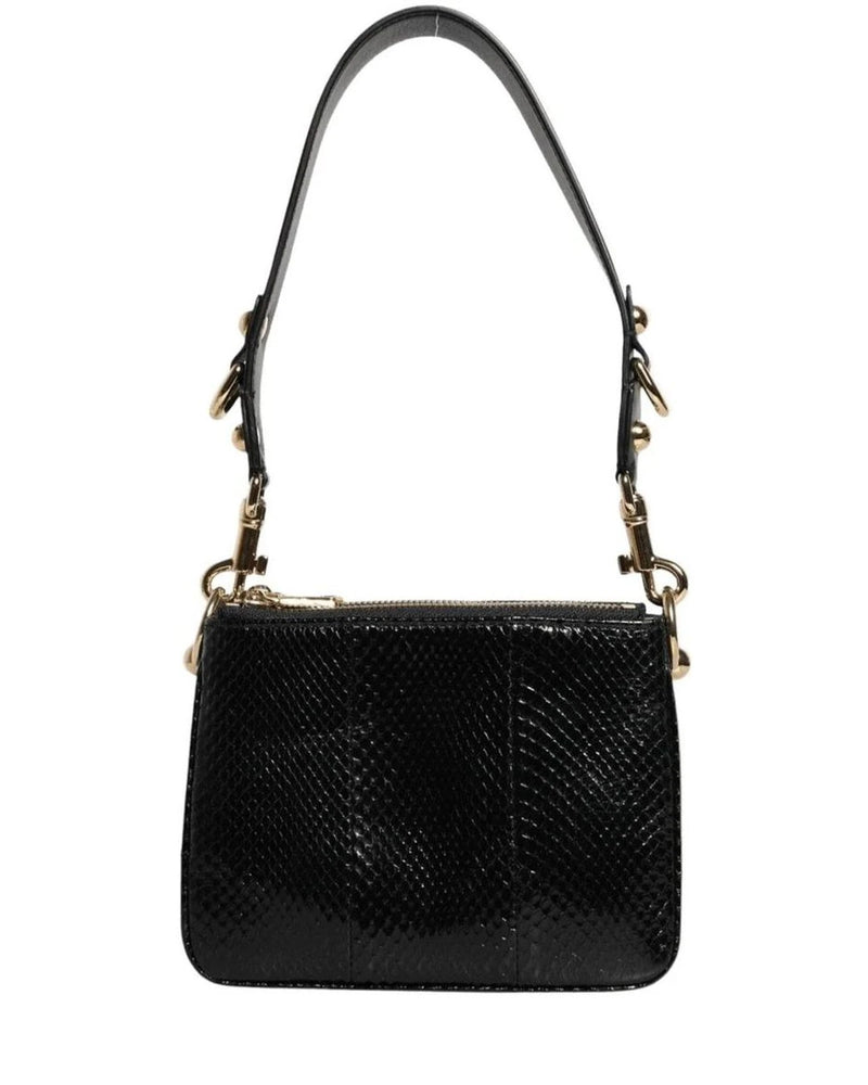 Dolce & Gabbana Black Leather Exotic Shoulder Sling Clutch Bag Shoulder Bags