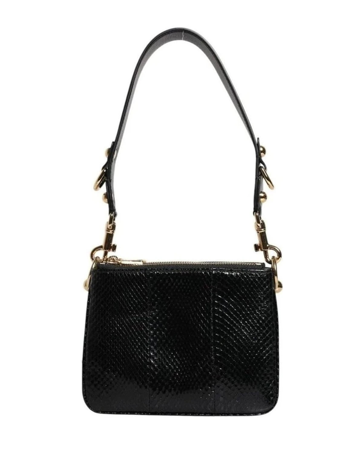 Dolce & Gabbana Black Leather Exotic Shoulder Sling Clutch Bag Shoulder Bags