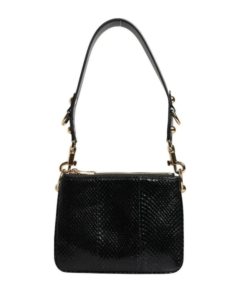 Dolce & Gabbana Black Leather Exotic Shoulder Sling Clutch Bag Shoulder Bags