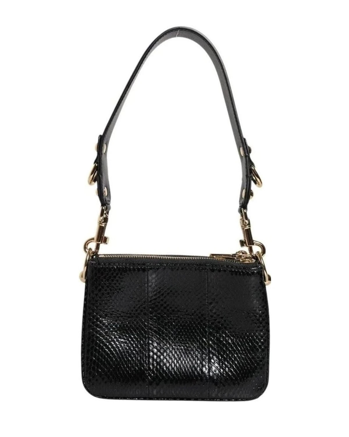 Dolce & Gabbana Black Leather Exotic Shoulder Sling Clutch Bag Shoulder Bags