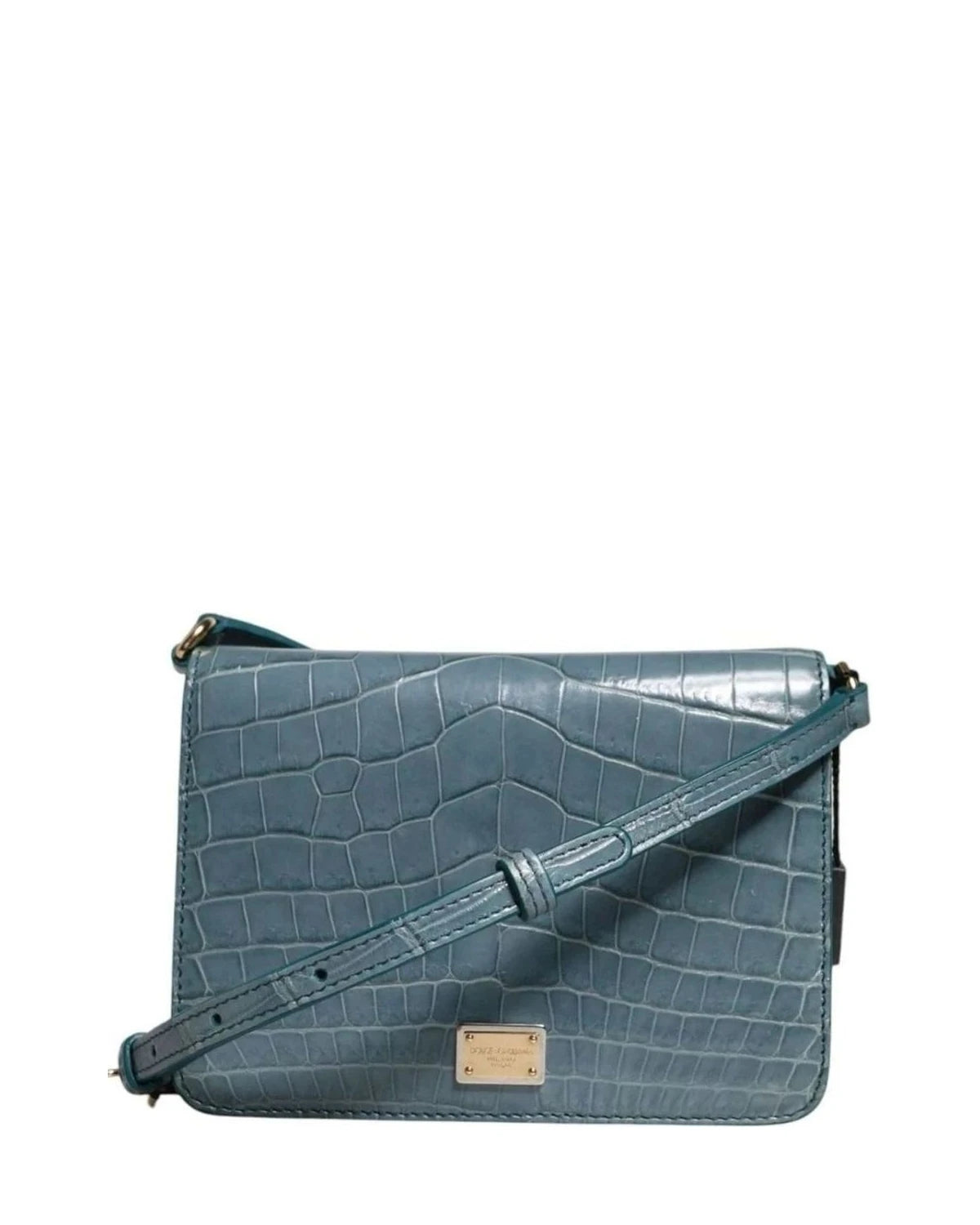 Dolce & Gabbana Green Leather Exotic Dg Plaque Crossbody Mini Bag Cross Body Bags
