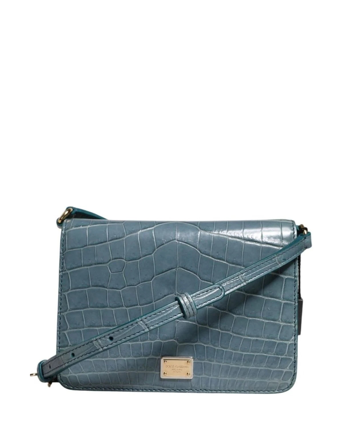Dolce & Gabbana Green Leather Exotic Dg Plaque Crossbody Mini Bag Cross Body Bags