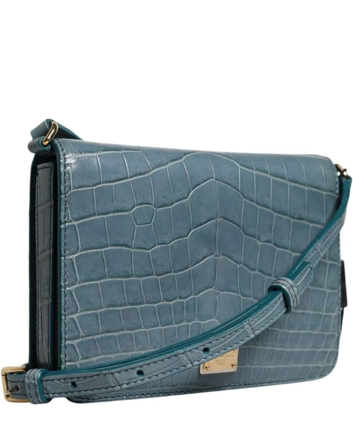 Dolce & Gabbana Green Leather Exotic Dg Plaque Crossbody Mini Bag Cross Body Bags