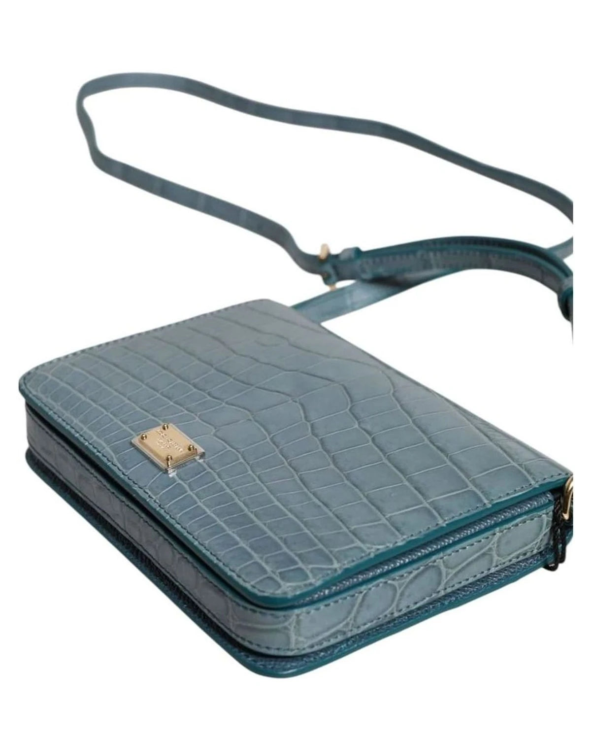 Dolce & Gabbana Green Leather Exotic Dg Plaque Crossbody Mini Bag Cross Body Bags