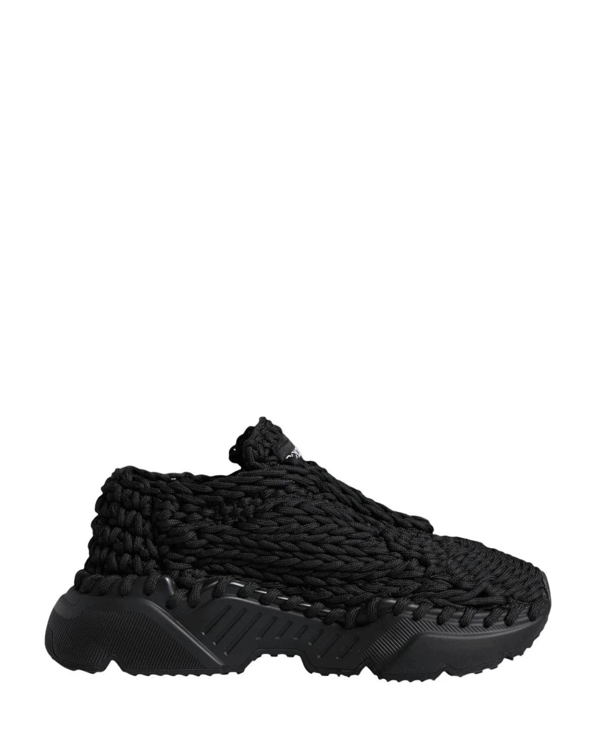 Dolce & Gabbana Black Knitted Daymaster Sneakers Shoes Sneakers