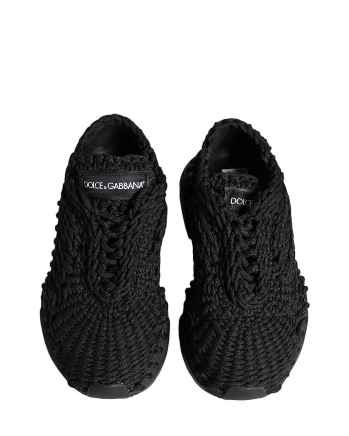 Dolce & Gabbana Black Knitted Daymaster Sneakers Shoes Sneakers