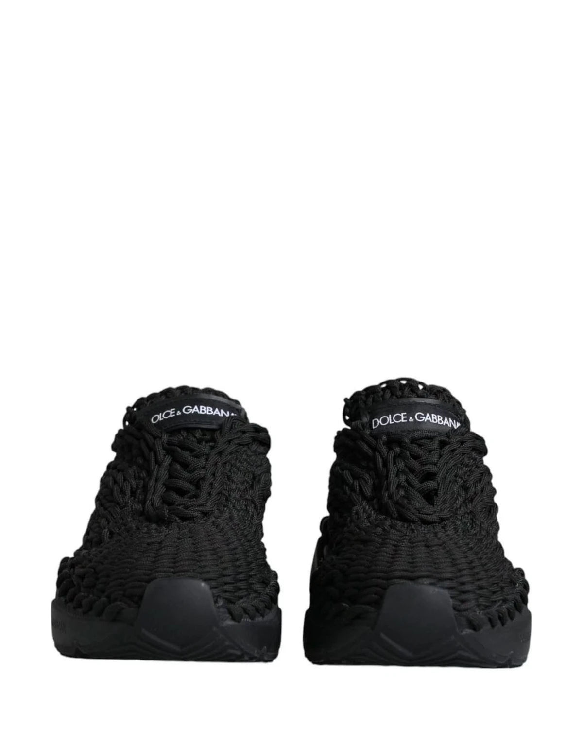 Dolce & Gabbana Black Knitted Daymaster Sneakers Shoes Sneakers