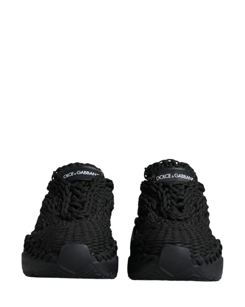 Dolce & Gabbana Black Knitted Daymaster Sneakers Shoes Sneakers