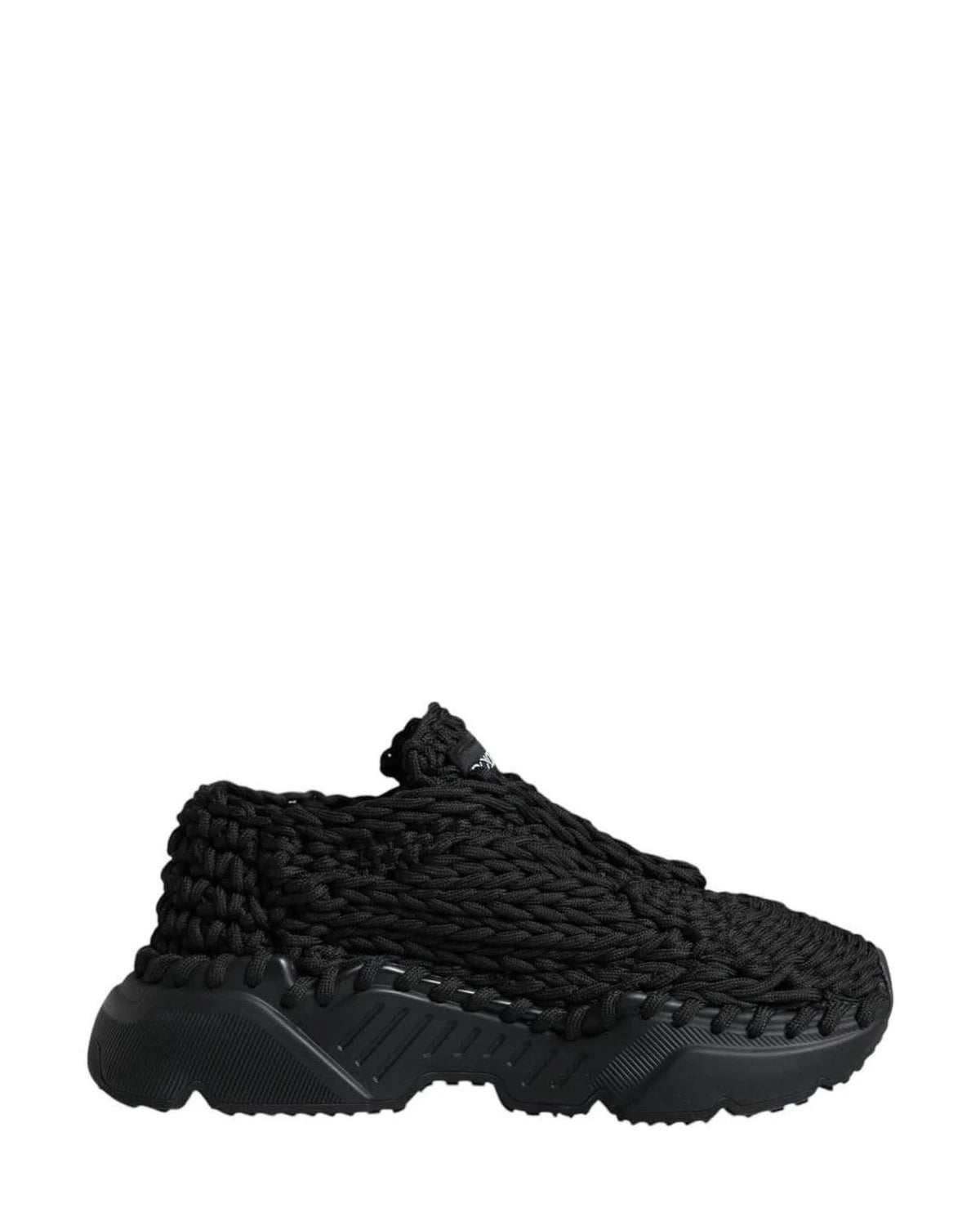 Dolce & Gabbana Black Knitted Daymaster Sneakers Shoes Sneakers