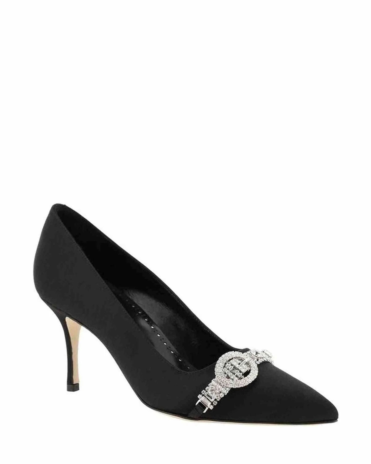 Manolo Blahnik Black Satin Asapump Pumps Heels