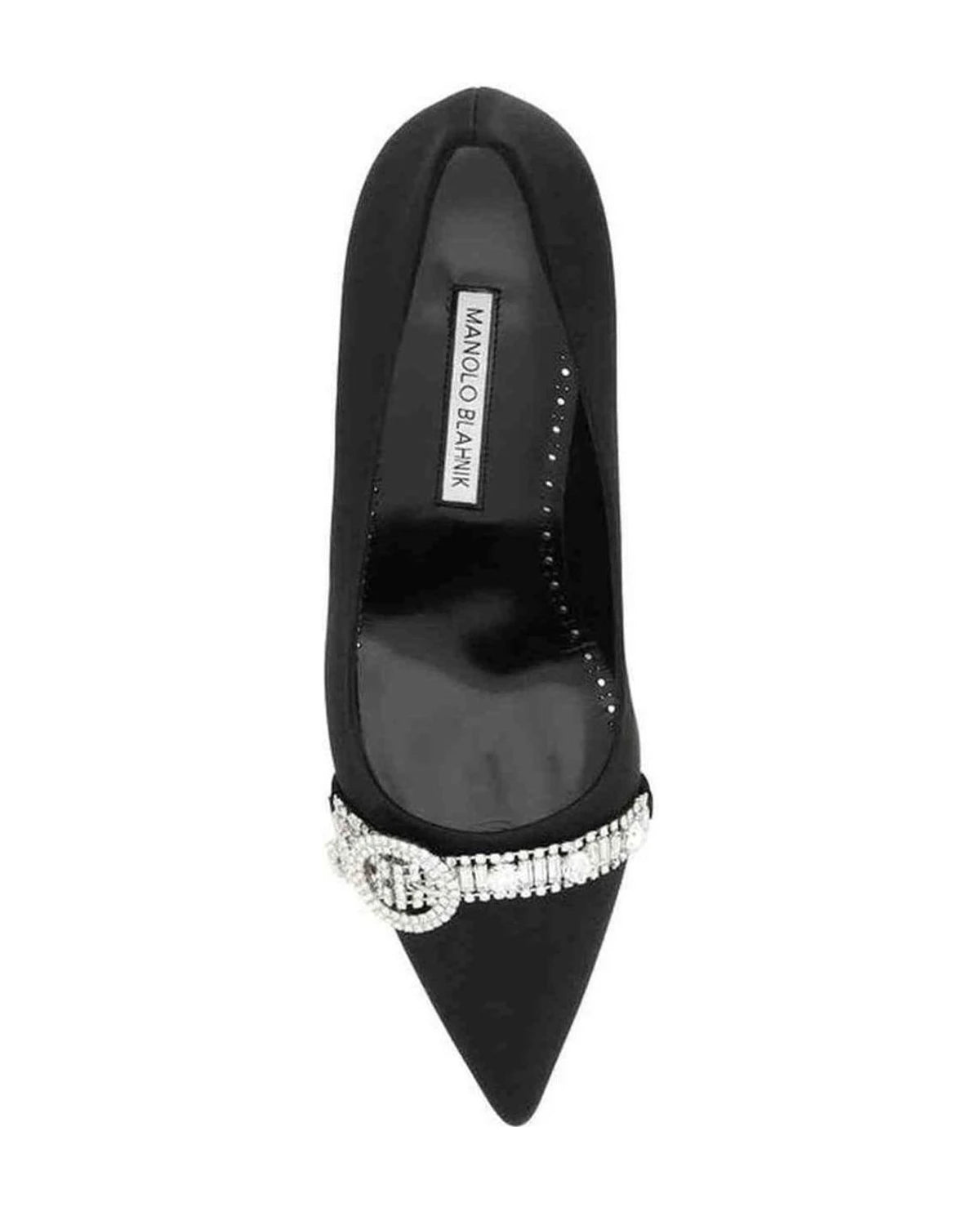 Manolo Blahnik Black Satin Asapump Pumps Heels