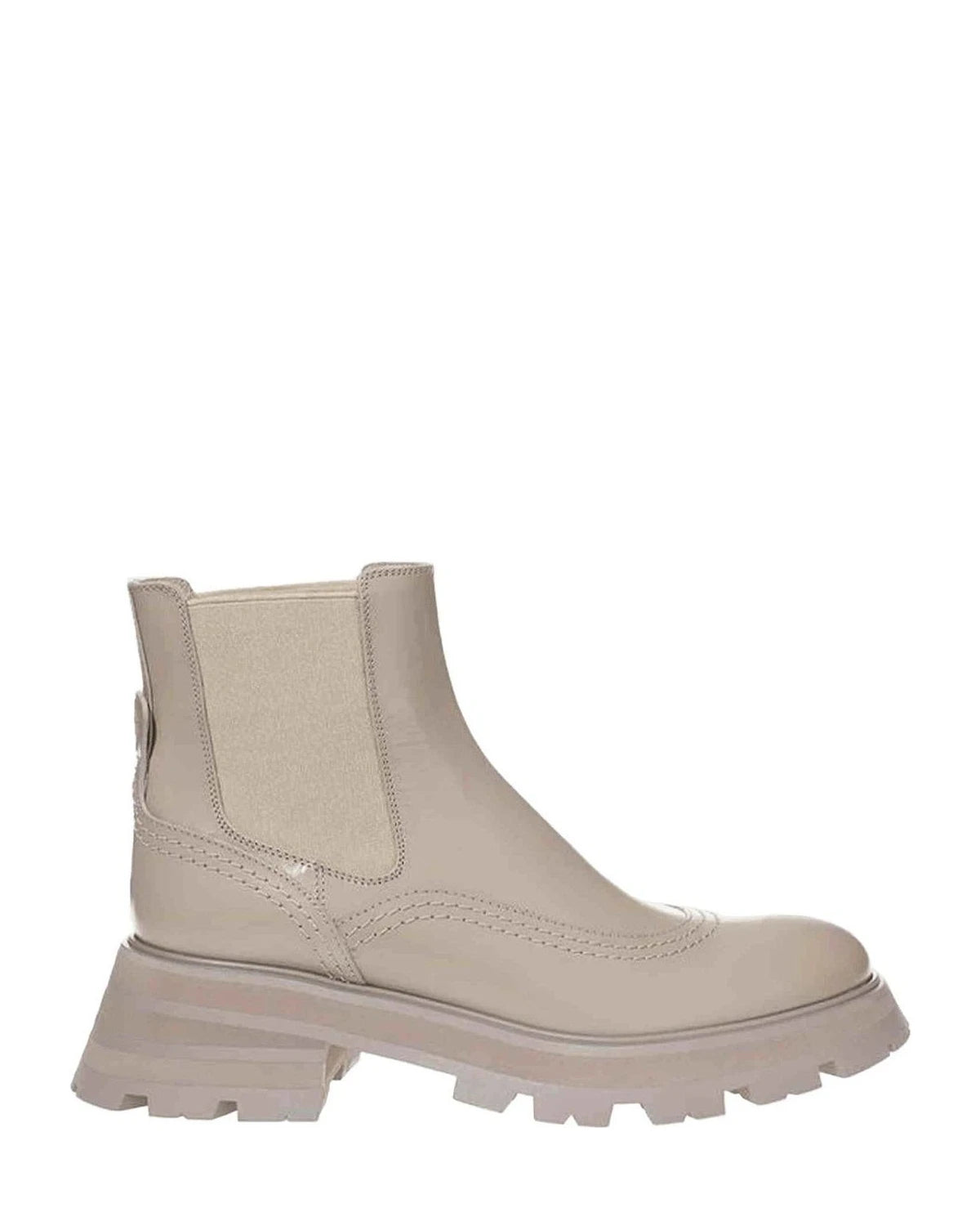 Alexander Mcqueen Gray Leather Chic Boots For Elegant Steps Glam Steals