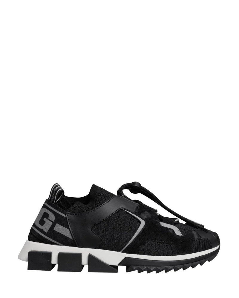 Dolce & Gabbana Black Mesh Sorrento Trekking Sneakers Shoes Glam Steals