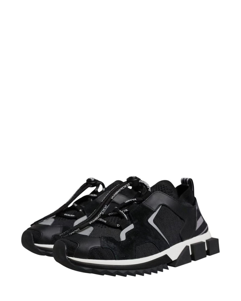 Dolce & Gabbana Black Mesh Sorrento Trekking Sneakers Shoes Sneakers