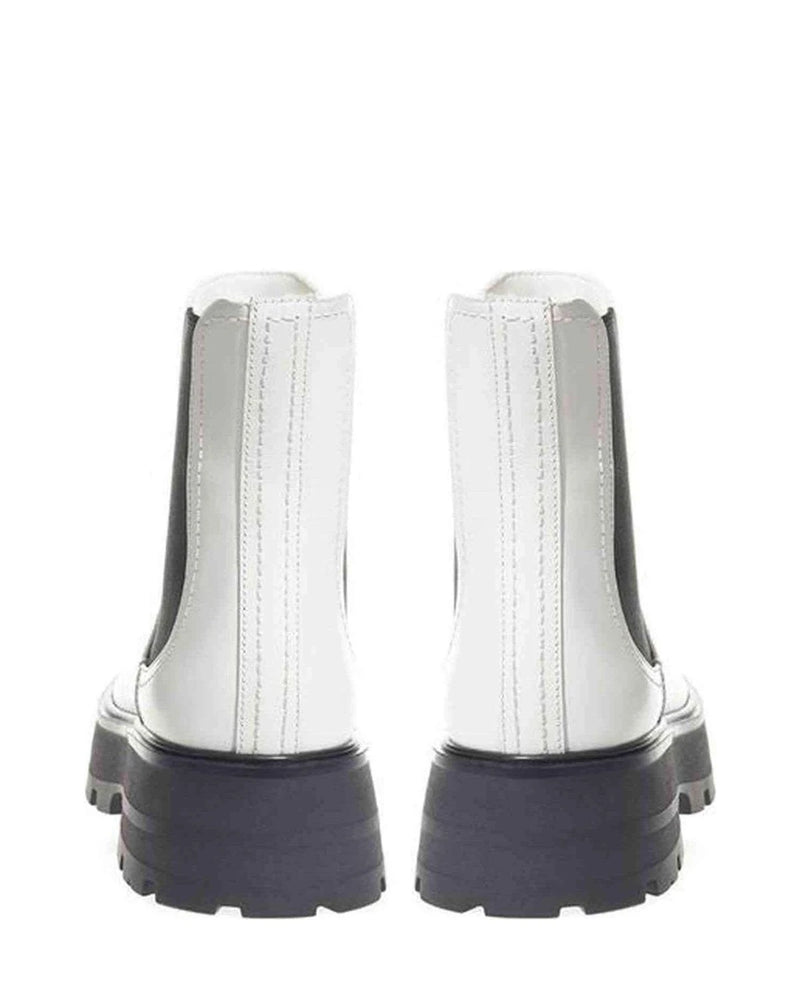 Alexander Mcqueen Black And White Leather Boot Boots