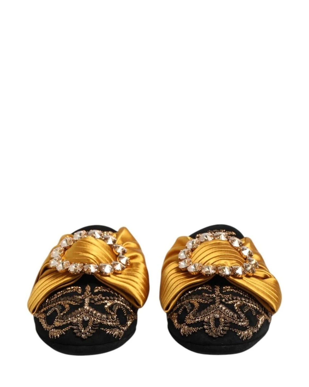 Dolce & Gabbana Multicolor Embellished Flat Sandals Shoes Sandals