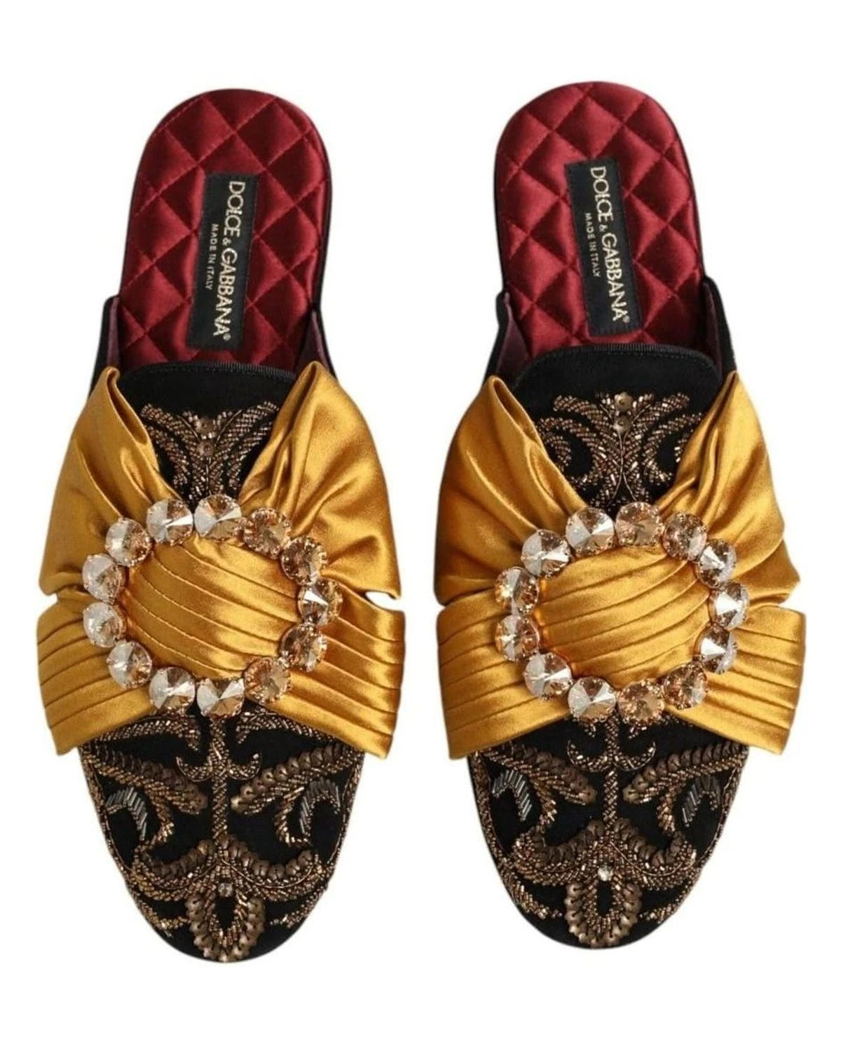 Dolce & Gabbana Multicolor Embellished Flat Sandals Shoes Sandals