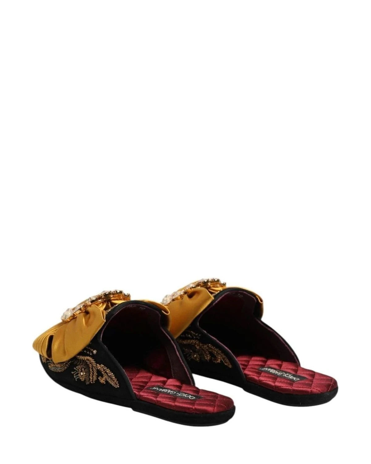 Dolce & Gabbana Multicolor Embellished Flat Sandals Shoes Sandals