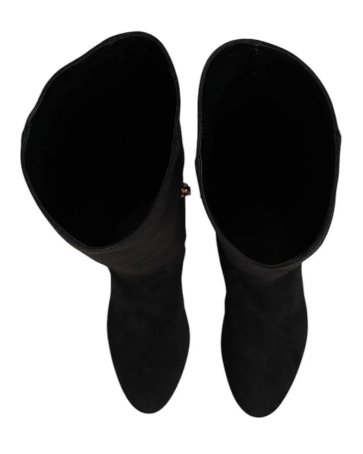 Dolce & Gabbana Black Suede Leather Knee High Boots Shoes Boots
