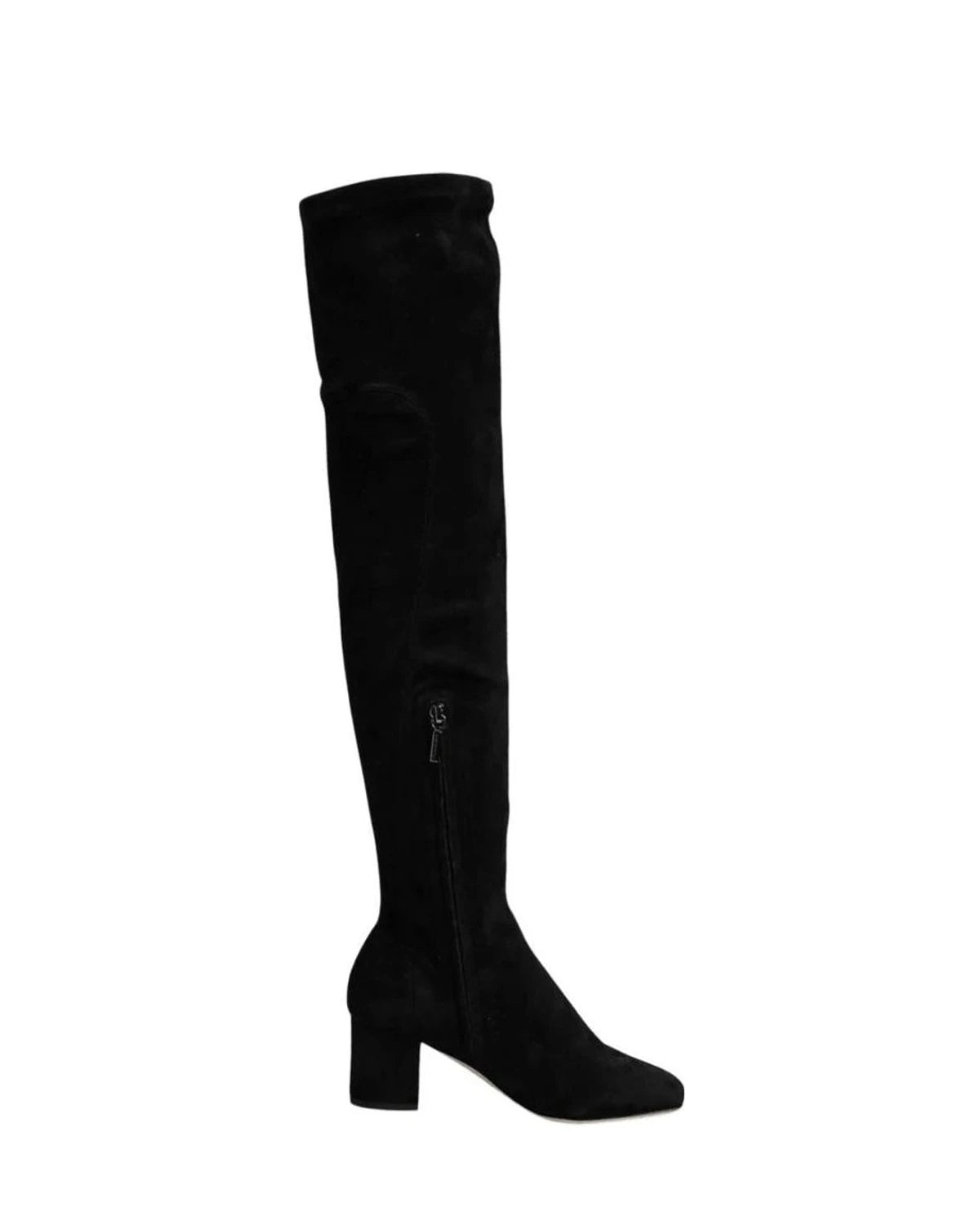 Dolce & Gabbana Black Suede Leather Knee High Boots Shoes Boots
