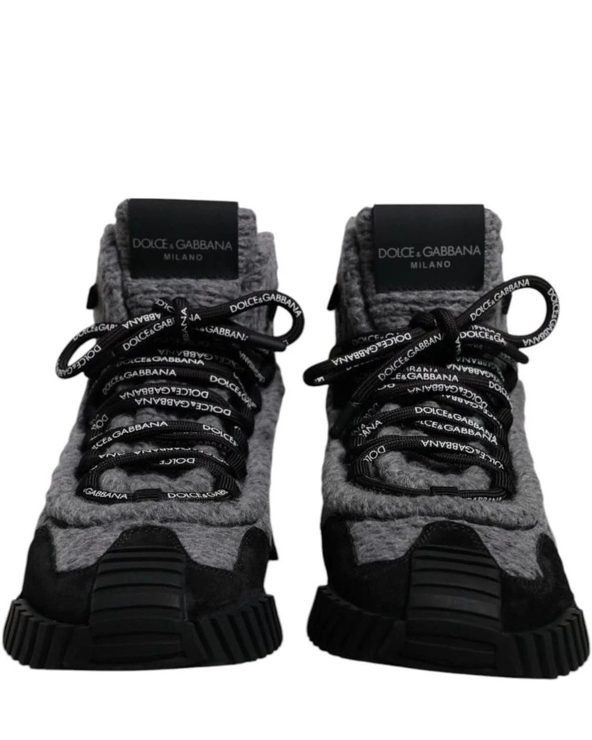 Dolce & Gabbana Black Gray Ns1 High Top Boots Sneakers Shoes Boots
