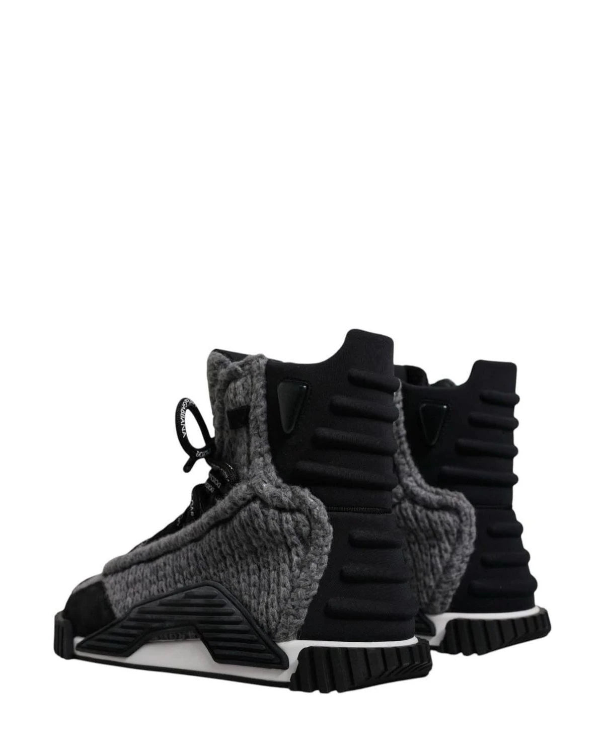 Dolce & Gabbana Black Gray Ns1 High Top Boots Sneakers Shoes Boots