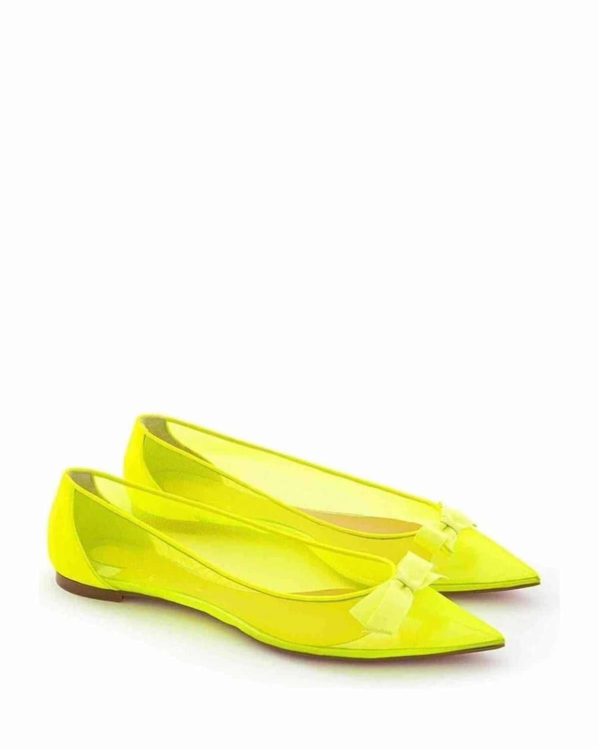 Christian Louboutin Yellow Mesh Sunshine Flat Elegance Flats