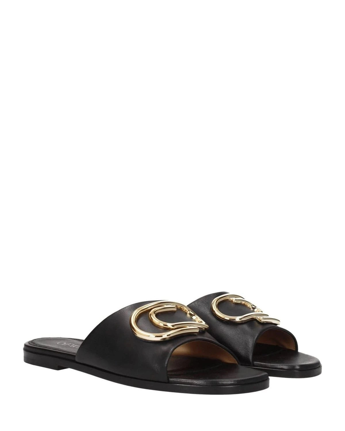 Off- Leather White Slippers Sandals Sandals