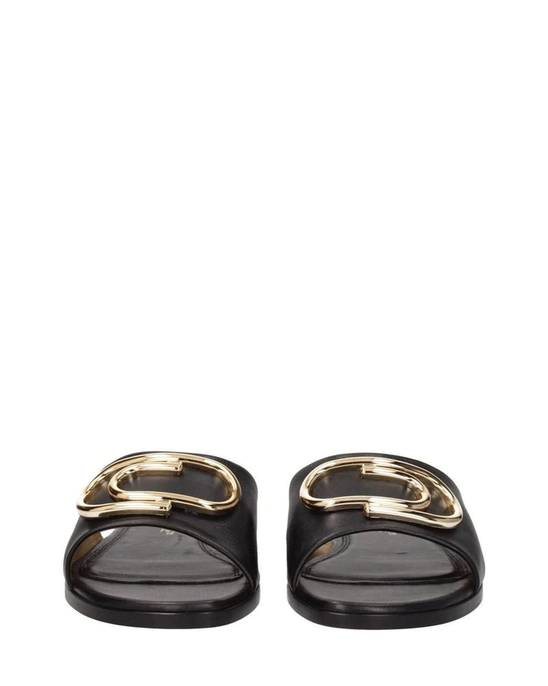 Off- Leather White Slippers Sandals Sandals