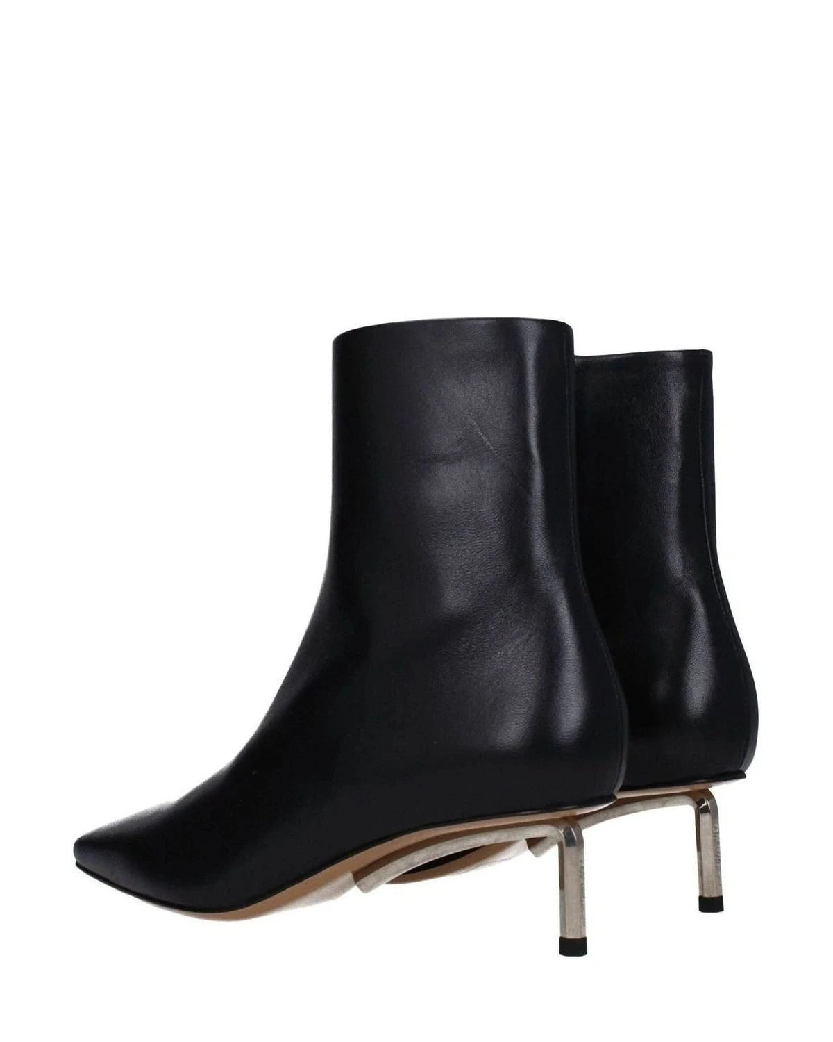 Off- Leather White Ankle Boots Boots