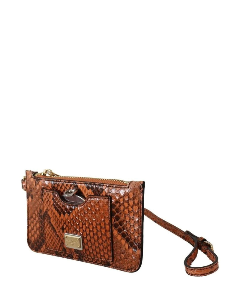 Dolce & Gabbana Leather Elegant Python Patterned Wristlet Wallets